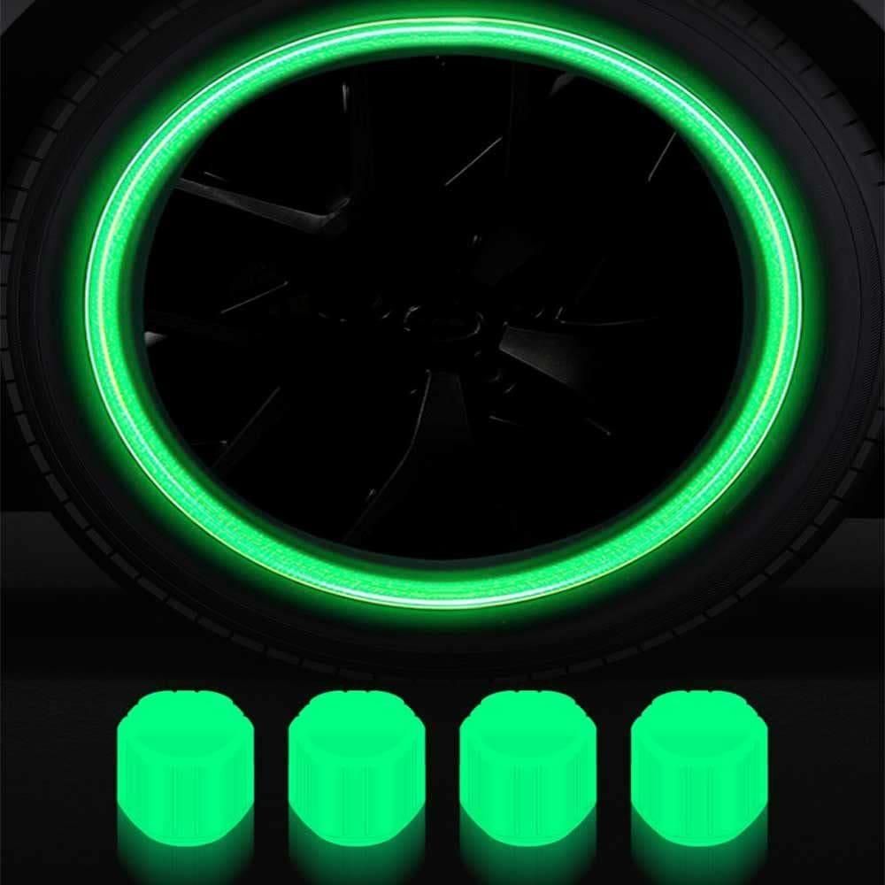 Universal Fluorescent Car Tire Valve Caps (Pack of 4)